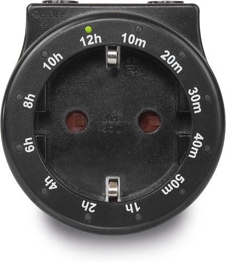 Blanko Timer CT4, priza cu afisaj LED integrat, cronometru digital cu economie de energie, negru, compatibil doar cu prize GERMANE de 220 V