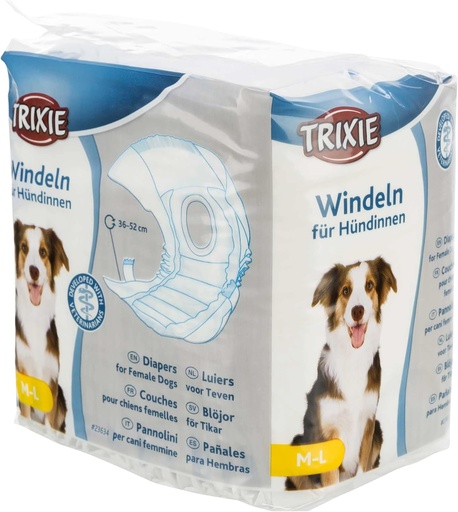 Scutece Trixie pentru câini M–L 12 bucăți, numai pentru cățele