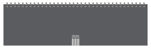 Planificator săptămânal orizontal, antracit 2025: Calendar practic de birou orizontal pliabil. Calendar atemporal în spirală 2025 pentru birou. Planificator săptămânal pentru birou. (Calendarul Heye Office)