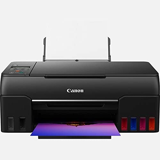 Canon PIXMA G650, imprimantă foto multifuncțională fără fir 3-în-1 cu șase cartușe de cerneală reîncărcabile.