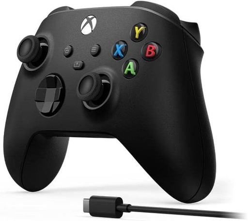 Controler wireless Microsoft Xbox, negru carbon + cablu USB-C