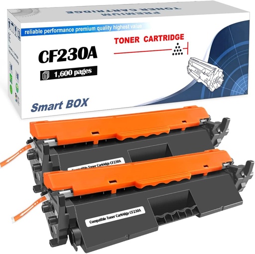 2 cartuș de toner compatibil negru 30A CF230A cu cip 1600 de pagini pentru imprimanta HP LaserJet Pro M203d M203dn M203dw MFP M227fdn M227fdw M227sdn M227d