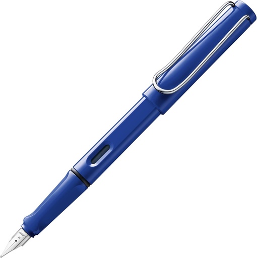Lamy safari blue - Pix cu maner ergonomic si penita din otel lustruit, marimea EF - ideal pentru orice scris si caligrafie - cartus T 10 albastru inclus - dreptaci