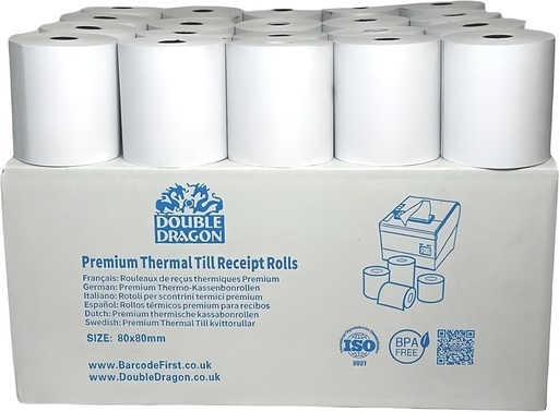 Role de hartie termica 80 x 80 mm pentru terminale POS Epson, Star, Samsung, Bixolon, pachet de 10