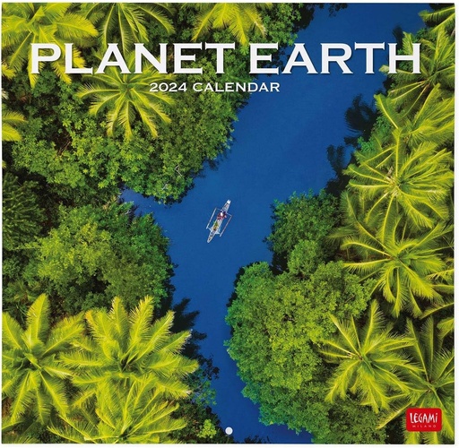 Legami - Calendar de perete 2024, 12 luni si planificator anual, spatiu pentru note si note, numar de saptamana, 6 limbi, semne zodiacale si sarbatori internationale, ambalaj unic din celofan, 30x29 cm