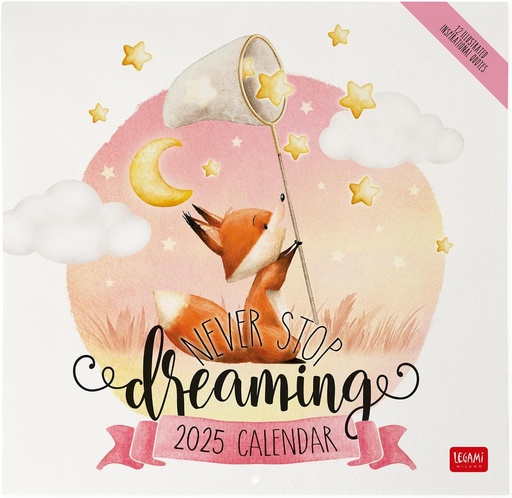 Calendar de perete Legami 2025 Calendar de perete mare 30 x 29 cm, 12 luni si planificator anual, spatiu pentru note si note, 6 limbi, zodii si sarbatori internationale, aforisme
