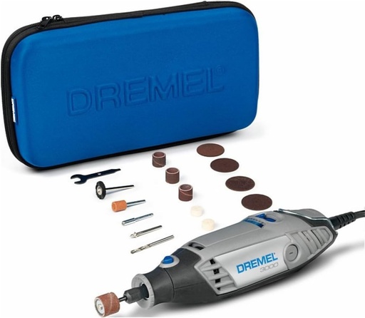 Instrument rotativ multifunctional Dremel 3000, 15 accesorii pentru sculptura, gravura, frezare, taiere, slefuire, slefuire, lustruire si curatare, 130 W