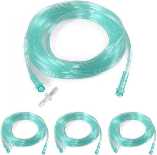 Pachet de 3 furtunuri de oxigen - montare standard - furtunuri de oxigen transparente, rezistente la rupere - 5 m fiecare - cu conexiune gratuita