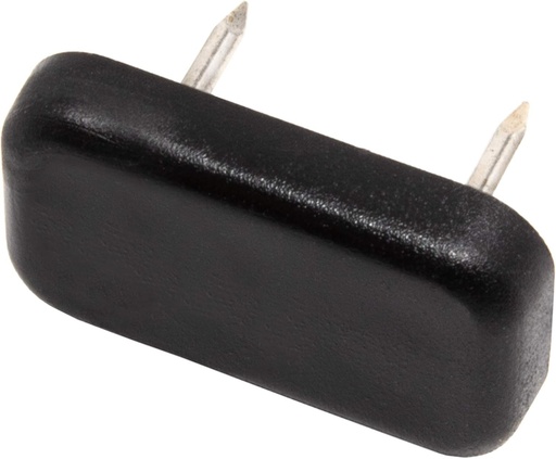 Adsamm(R) / 16 x alunecare din plastic cu 2 cuie / Negru / 18x30 mm / dreptunghiular / Alunecare pentru mobila cu cui / Alunecare pentru mobila si podea
