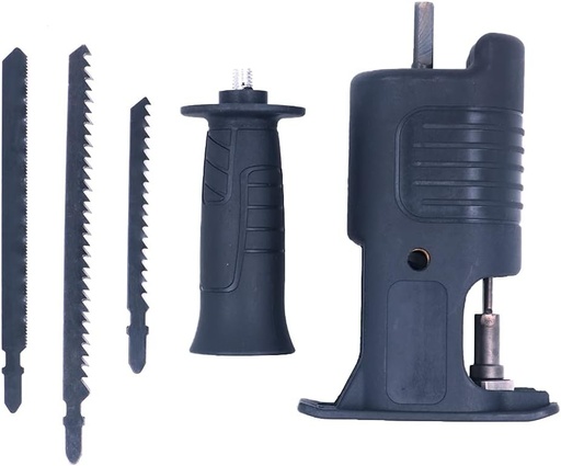Atasament pentru ferastrau de gaurit Tiardey, adaptor portabil pentru ferastrau alternativ cu lame din 3 bucati, atasament pentru gaurit, accesoriu pentru ferastrau pentru taiere, taiere lemn
