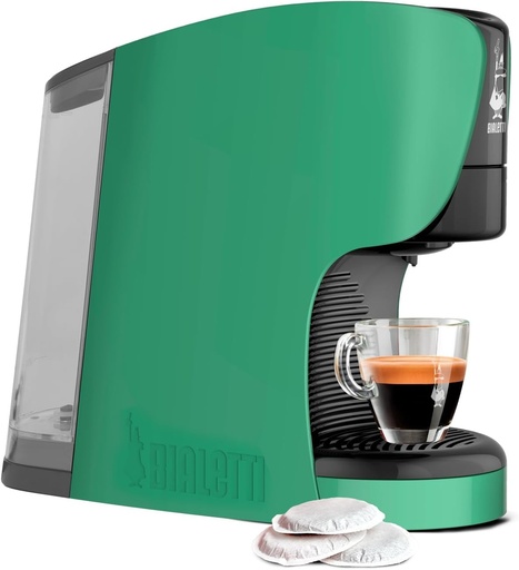 Bialetti Dama, Espressor cu capsule ESE 100% compostabile, plastic reciclat, verde