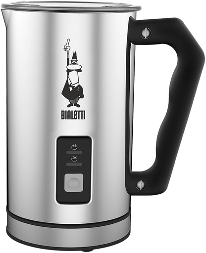Spumator de lapte electric Bialetti, Spumator de lapte Cappuccino, Capacitate 150 ml Cappuccino sau 300 ml Lapte fierbinte, Otel