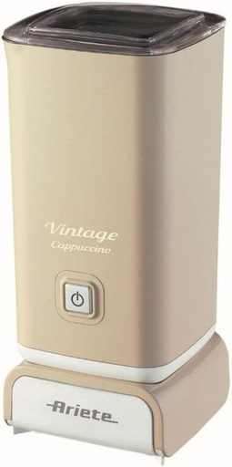 Spumator de lapte Ariete 2878 Vintage - Spumant de lapte cald și rece - Cappuccino, ciocolată caldă, ierburi liofilizate - 500 W - Bej