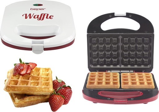 BEPER BT.602H Waffle Maker cu plăci antiaderente, bobină de cablu și picioare anti-alunecare - Placă de vafe de 780 W