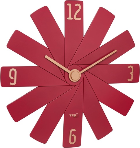 Ceas de perete de design TFA Dostmann Ceas in cutie, 60.3020.05, cu miscare silentioasa, ceas cuart, set de 12, ceas sufragerie, ceas bucatarie, ceas dormitor, decorare,