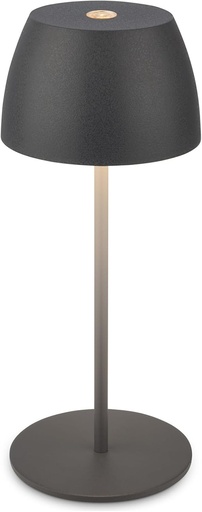 BRILONER - Mini lampă LED fără fir IP44 cu atingere, reglabilă continuu, baterie și sursă de lumină interschimbabile, lampă de noptieră, lampă decorativă, lampă LED, lampă de masă cu baterie, 8x20 cm (DxH), antracit