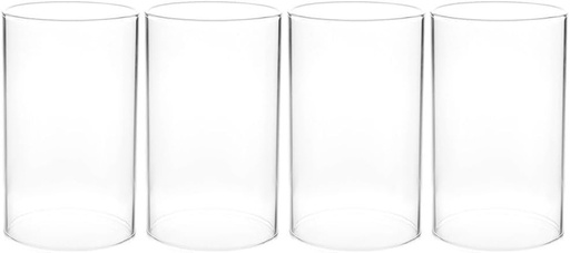 Cilindru de sticla 4 bucati fara fund, deschidere suflata cu gura, pahare felinar de sticla, suport de lumanare din sticla, inaltime 10 cm, sticla de schimb pentru lumanari, felinar, casa, sufragerie, decor nunta