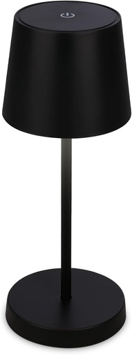 BRILONER – Lampă de masă LED fără fir, Lampă de noptieră reglabilă Touch, Lampă de birou, Lampă de lectură, Lampă de masă pentru exterior și interior, USB-C, Lampă de camping, lumină albă caldă, negru