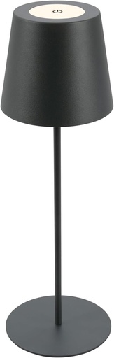 BRILONER - Lampă de masă LED fără fir cu atingere, reglabilă în trepte, reglabilă pe înălțime, lampă de noptieră, lampă de citit, lampă de camping, lampă de masă, lampă cu baterie, lampă de exterior, 36 x 10,5 cm, antracit