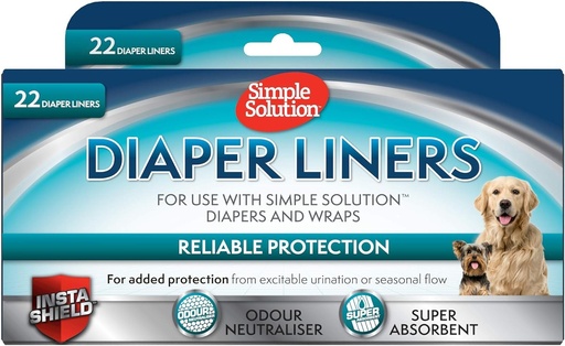 Captuseli de scutece pentru caini de unica folosinta Solutie simpla, cu absorbtie ultra - pachet de 22