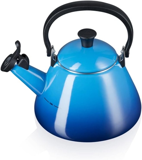 Fierbător de plită Le Creuset Kone, potrivit pentru toate tipurile de plite, inclusiv cu inducție, din fontă și oțel emailat, capacitate 1,6 litri, Azure, 40101022200000