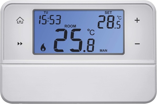Termostat de camera digital Emos cu suport OpenTherm - Termostat programabil, cu fir, montat la suprafata, alb, 12,6 x 8,4 x 2,6 cm