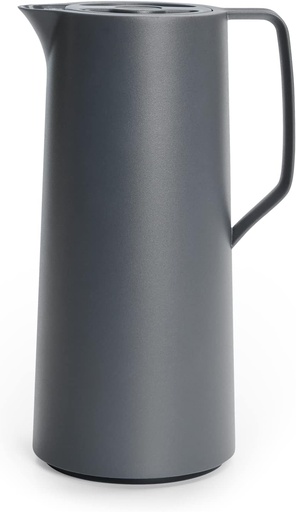 Emsa N41701 Urcior izolat Motiva | 1 litru | Capac de apasare rapida | 12h cald, 24h rece | Balon de sticla | Fabricat in Germania | Design nordic | Antracit