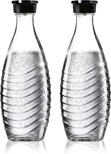 Carafa din sticla SodaStream 0,8L CRYSTAL | Se poate spăla vase | Compatibil cu Crystal & Penguin | Design elegant | pachet de 2