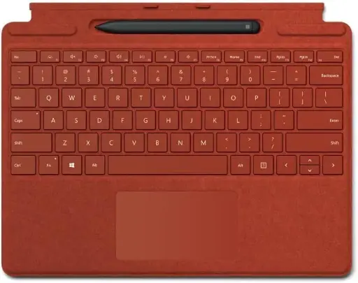 Tastatura Microsoft Surface Pro X Signature Poppy Red la pachet cu Slim Pen Black