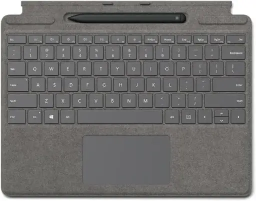 Tastatura Microsoft Surface Pro Signature, stilou subtire Surface Slim Pen 2, Platinum