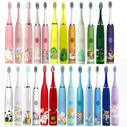 Perie sonica pentru copii, Heelly, 8 capete de schimb, 4 moduri de functionare, diverse culori