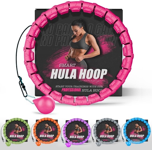 Cerc de fitness K-MART, Hula Hoop inteligent pentru adulti, Hula Hoop cu minge de greutate, contor si 16 noduri, Inel inteligent perfect Hula Hoop pentru pierderea in greutate, intarirea miezului si tonifiere 