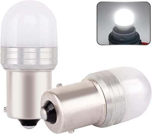 Bec LED BA15s 1156 P21w, 12V 24V 6000K alb rece, utilizat pentru interiorul rulotei, lumini de marsarier, stopuri. 2 buc
