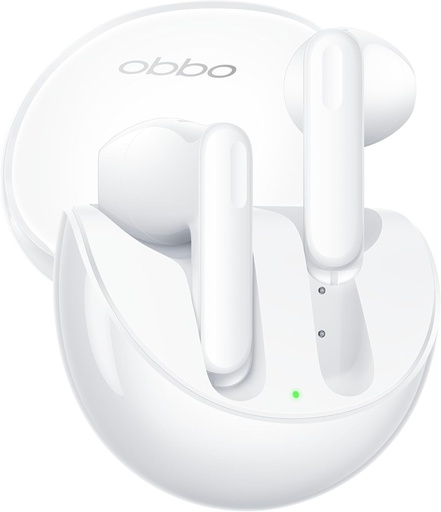 Casti OPPO Enco Air3 True wireless, 25 ore de viata a bateriei, drivere de 13,4 mm, Bluetooth 5.3, raza de actiune 10 m, comenzi tactile, anulare zgomot AI, Android si iOS, IP54,  alb 