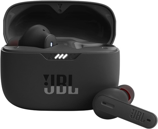 JBL Tune 235 NC, casti Bluetooth intraauriculare True Wireless cu anulare a zgomotului, cu autonomie a bateriei de 48 de ore, rezistente la apa si praf IP54, design confortabil tip stick-closed, negre