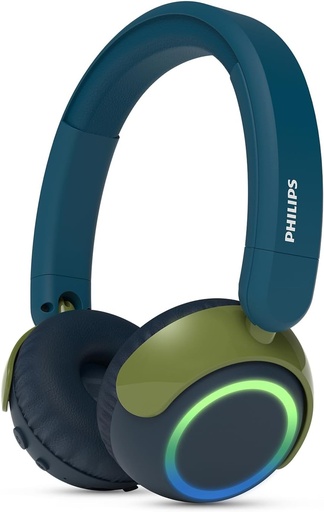 Casti wireless Philips TAK4200CT seria 4200, supraauriculare, pentru copii, volum limitat, partajare audio, cablu USB-C de 3,5 mm inclus - Crystal Teal