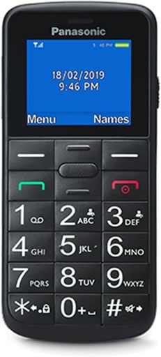 Panasonic KX-TU110 Deblocat, 0GB, Telefon mobil usor de utilizat, Ecran color mare, Dual SIM, Apeluri prioritare hands-free, Rezistent la socuri, Baterie de lunga durata, Negru