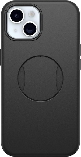 Husa de protectie OtterBox OtterGrip Symmetry Series pentru iPhone 15, iPhone 14 si iPhone 13, prindere integrata, carcasa subtire, se fixeaza pe MagSafe, margini ridicate protejeaza camera si ecranul, neagra