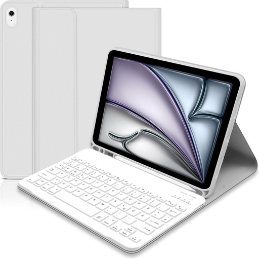 Husa cu tastatura Lielax pentru iPad Air 11 inch (M2) 2024, Husa cu tastatura si suport pentru creion pentru iPad Air a 5-a generatie 2022/a 4-a generatie 2020 10,9 inch, Tastatura QWERTZ Bluetooth detasabila pentru iPad Air 5
