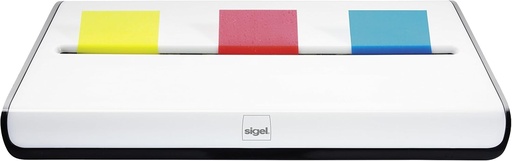 Dispenser de markere de pagina SIGEL SA109, cu 150 de markere index, 13,5 x 1,2 x 8,2 cm, alb