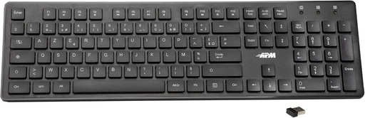 Tastatura wireless APM, 2.4GHz, AZERTY, 105 taste ergonomice, comenzi rapide multimedia, compatibila cu PC, laptop, MacOS, Windows, Linux, 100041