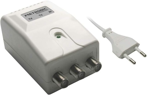 Metronic 414041 Sursa de alimentare pentru amplificator de antena cu 2 iesiri TV, alb