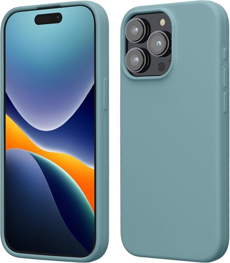 Husa kwmobile pentru iPhone 15 Pro Max - Husa subtire din silicon cu suprafata moale si design rezistent la socuri - Piatra antica