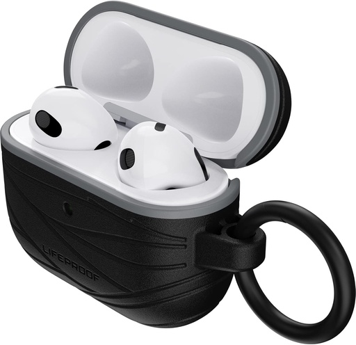 Husa pentru casti LifeProof pentru AirPods a 3-a generatie 2021, rezistenta la socuri, caderi, subtire, rezistenta la zgarieturi si abraziune pentru Apple Watch, inclusiv carabina, produsa sustenabil, neagra