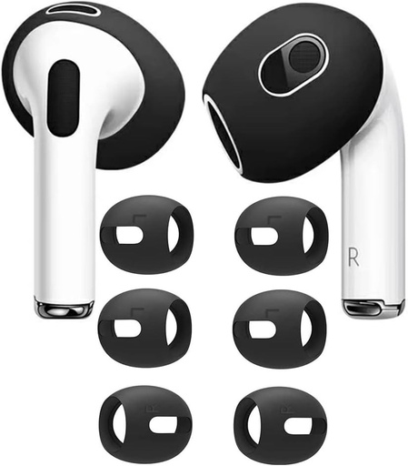 [3 perechi de dopuri de urechi] Dopuri de schimb pentru AirPod 3, dopuri din silicon, compatibile cu AirPod, protejeaza impotriva cazaturilor si zgarieturilor