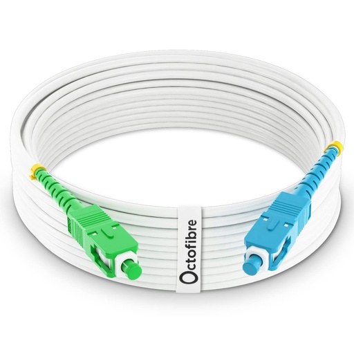 Cablu de fibra optica Octofibre Freebox - 15 m - ranforsat cu ecranare Kevlar - cablu prelungitor/imbracaminte - SC APC la SC UPC