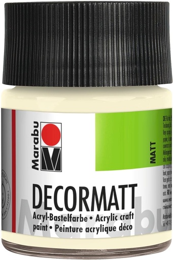 Vopsea acrilica Marabu decormatt, ivory, 50 ml, intr-un borcan de sticla