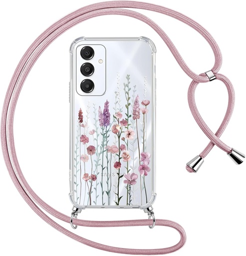 Carcasa Yoedge Lanyard pentru Samsung Galaxy S25+ 5G 6.7", Carcasa transparenta cu design floral estetic si curea de gat, carcasa subtire din silicon TPU + PC rezistenta la socuri pentru Samsung S25+, 03