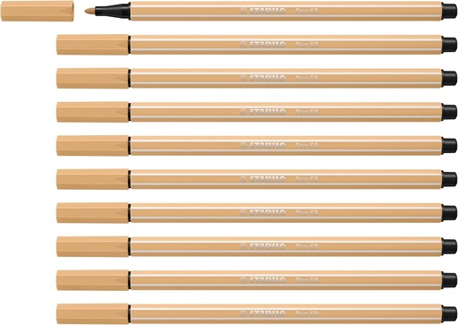 STABILO - Pix cu varf de pasla premium - Pen 68 - pachet de 10 - ocru deschis