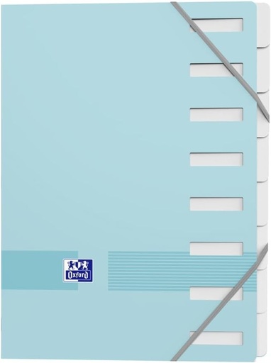 Dosar OXFORD Standard Color Life A4 cu 8 pozitii si coperta cartonata albastru pastel